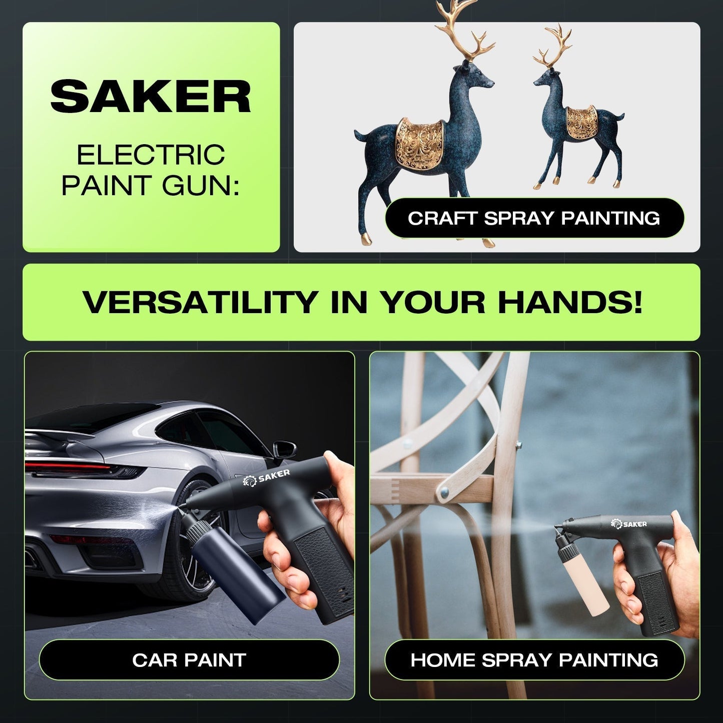 SAKER® Electric Spray Paint Gun