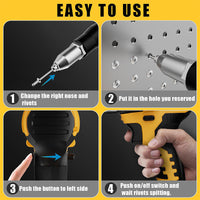 Sakerplus Brushless Rivet Gun Tool for Rivets