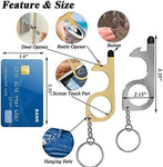3pcs No Touch Door Opener EDC Hand Tools With Keychain Pendant