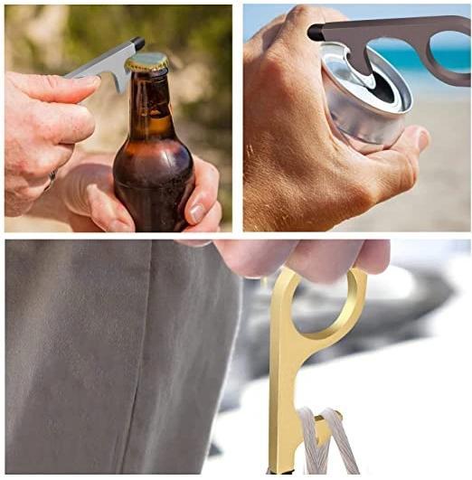 3pcs No Touch Door Opener EDC Hand Tools With Keychain Pendant